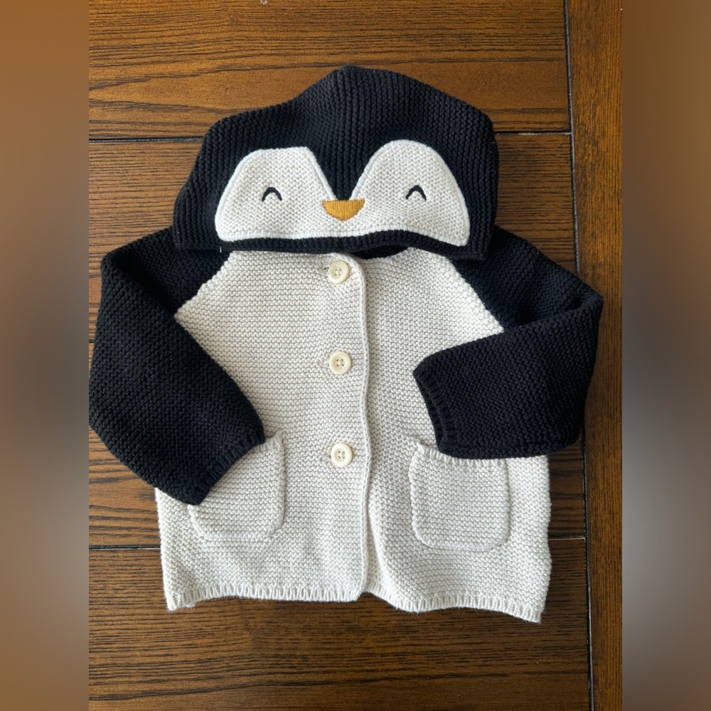 Baby Gap Penguin Cardigan Sweater - 3-6 months